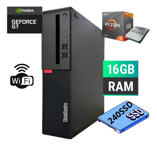 D_633937-MLC91821178596_092025-O.jpg Lenovo M725 Ryzen 5 16gb Ddr4 240gb Ssd Wifi Pc Rapido - Imagen 1