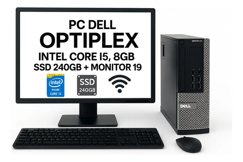 D_650490-MLC89812926473_082025-O.jpg Pc Dell Optiplex Intel Core I5, 8gb, Ssd 240gb + Monitor 19 - Imagen 1