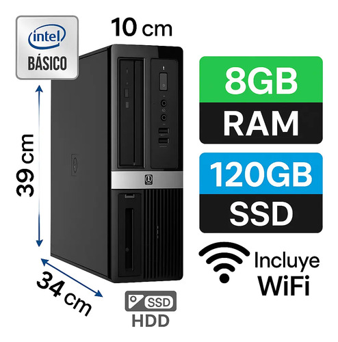 D_739231-MLC91976875090_092025-O.jpg Computador Hp Intel Basico Disco Ssd | 8gb Ram | Wifi - Imagen 1