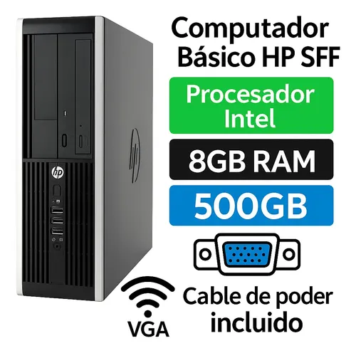 Pc Computador Basico Hp Sff 8gb Disco 500gb Wifi Oficina
