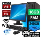 Computador Semi Gamer Hp Amd A6 16gb 240ssd, Monitor 19 Wifi