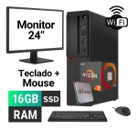 Pc Semi Gamer Ryzen 7 Pro Amd 16 Gb 480 Ssd + Monitor 24 - Imagen 2
